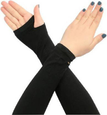 Buyra Nylon, Cotton Arm Sleeve For Men & Women(Free, Black)