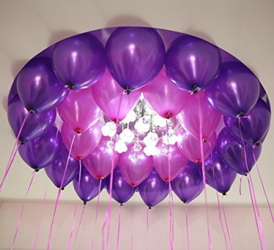 party assets Solid Party Balloons Metallic HD Balloon(Pink, Purple, Pack of 50)