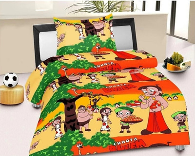 Sanyog Designs 144 TC Polycotton Single Printed Flat Bedsheet(Pack of 1, Brown)