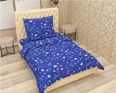 Sanyog Designs 144 TC Polycotton Single Printed Flat Bedsheet(Pack of 1, Yellow)