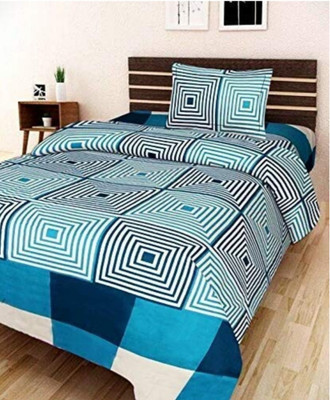 Sanyog Designs 144 TC Polycotton Single Printed Flat Bedsheet(Pack of 1, Grey)