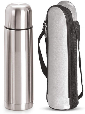 KUBER INDUSTRIES 1000 ml Steel Flask(Pack of 2, Silver)