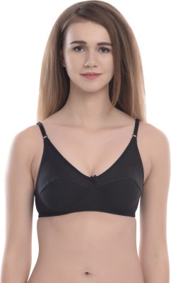 ELINA Women T-Shirt Non Padded Bra(Black)