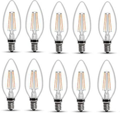 Prmoagen 4 W Basic Candle E14 LED Bulb(Yellow, Pack of 10)