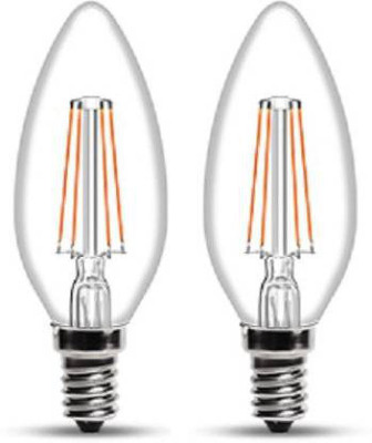 Prmoagen 4 W Basic Candle E14 LED Bulb(Yellow, Pack of 2)