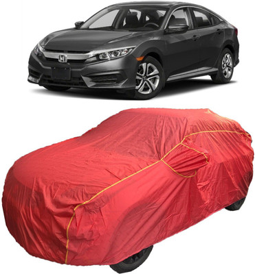MoTRoX Car Cover For Honda Civic (With Mirror Pockets)(Red)