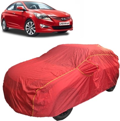 MoTRoX Car Cover For Hyundai Fluidic Verna 4S (With Mirror Pockets)(Red)