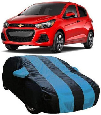 AASTER Car Cover For Chevrolet Spark (With Mirror Pockets)(Blue, For 2010 Models)