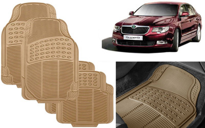 Auto Kite Rubber, PVC Standard Mat For  Skoda Superb(Beige)