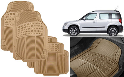 Auto Kite Rubber, PVC Standard Mat For  Skoda Yeti(Beige)