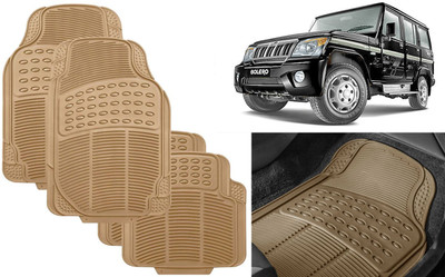 Auto Kite Rubber, PVC Standard Mat For  Mahindra Bolero(Beige)
