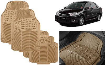 Auto Kite Rubber, PVC Standard Mat For  Toyota Etios(Beige)