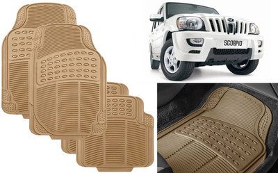 Auto Kite Rubber, PVC Standard Mat For  Mahindra Scorpio(Beige)