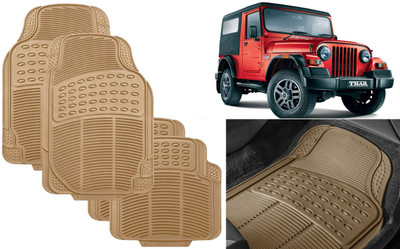 Auto Kite Rubber, PVC Standard Mat For  Mahindra Thar(Beige)