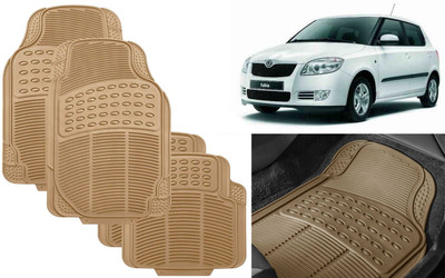 Auto Kite Rubber, PVC Standard Mat For  Skoda Fabia(Beige)