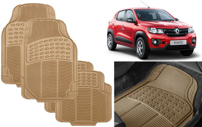 Auto Kite Rubber, PVC Standard Mat For  Renault Kwid(Beige)