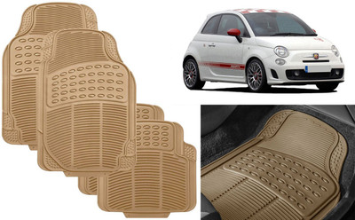 Auto Kite Rubber, PVC Standard Mat For  Fiat 500 Abarth(Beige)