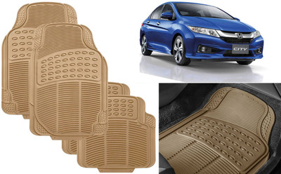 Auto Kite Rubber, PVC Standard Mat For  Honda New City(Beige)