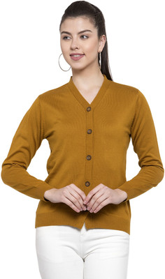 Kalt Women Button Self Design Cardigan