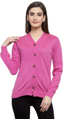 Kalt Women Button Self Design Cardigan
