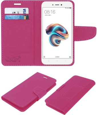 ACM Flip Cover for Mi Redmi 5A(Pink, Cases with Holder, Pack of: 1)