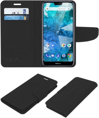 ACM Flip Cover for Nokia 7.1(Black, Cases with Holder, Pack of: 1)
