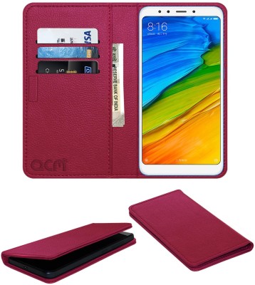 ACM Flip Cover for Mi Redmi 5(Pink, Cases with Holder, Pack of: 1)