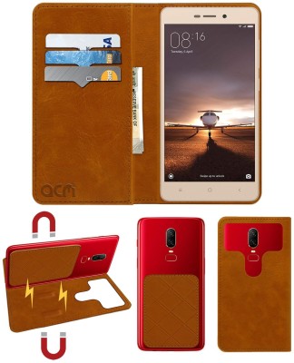 ACM Flip Cover for Mi Redmi 3S Prime(Gold, Cases with Holder, Pack of: 1)