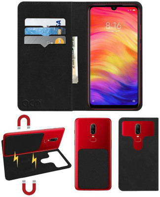ACM Flip Cover for Mi Redmi Note 7 Pro(Black, Cases with Holder, Pack of: 1)