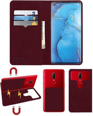 ACM Flip Cover for Oppo Reno3 Pro 5G(Maroon, Cases with Holder, Pack of: 1)