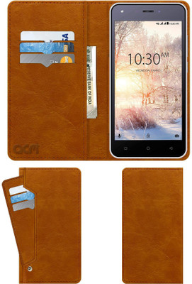 ACM Flip Cover for Karbonn Aura Power 4G+(Gold, Cases with Holder, Pack of: 1)
