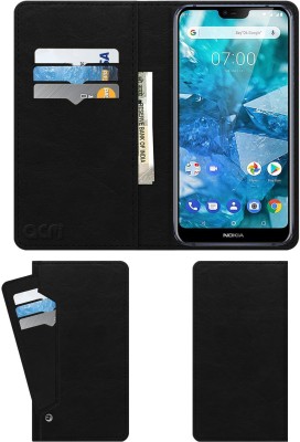 ACM Flip Cover for Nokia 7.1(Black, Cases with Holder, Pack of: 1)