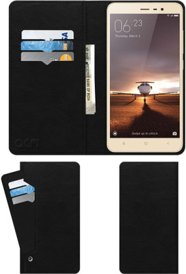 ACM Wallet Case Cover for Mi Redmi Note 3(Black, Cases with Holder, Pack of: 1)