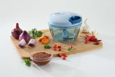 IkOmkar Plastic Handy Dori Chopper 3 Blades Pack of 1(Multi Color)-450 ML manual Vegetab Vegetable Chopper(1)