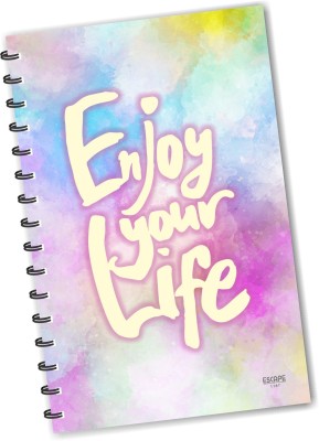 ESCAPER Enjoy Your Life RULED Designer Diary Journal Notebook Notepad A5 Diary Ruling 160 PagesMulticolor