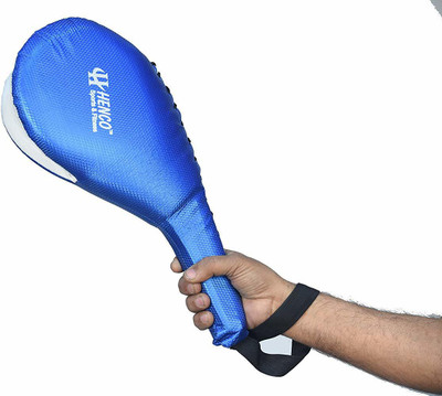 HENCO PU Crown - Double Fan Pad for Martial Art, 42 cm x 5 cm (Blue) Curved Focus Pad(Blue)