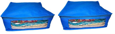 Little one High Quality Multipurpose Non-Woven Plain 6inch Saree Cover 2PC Keeps Upto 10 - 15 Saree each(Blue4)