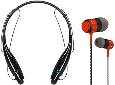 Oxhox Bluetooth Wireless Haedphone Stereo With Wired Earphone Combo Bluetooth Headset(Black, Red, Wireless in the ear)
