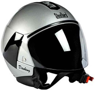 Steelbird SB-33 Eve Dashing Silver Motorbike Helmet(Silver)