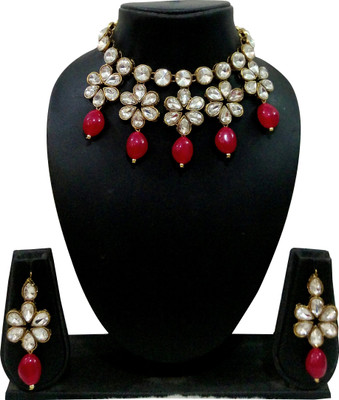 JN Handicraft Alloy Red Jewellery Set(Pack of 1)