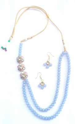 Indiaura Mode Glass Blue Jewellery Set(Pack of 1)