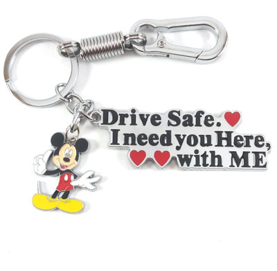 Isk silver Drive safe with mini mouse keychain Key Chain