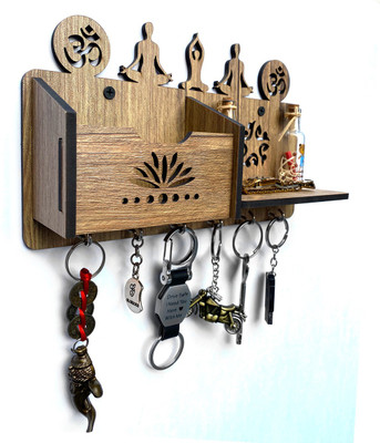 Aquatic Craft Yoga Mobile Holder(YB) 2020 Wood Key Holder(6 Hooks, Beige)