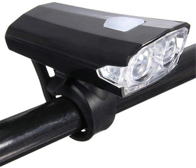 ZIGLY USB Rechargeable Bicycle Horn with LED Front Light 3 Mode LED Front Light(Black)