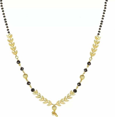 sunhari jewels Sunhari Jewels Women's Pride Traditional Gold Plated Leaf Mangalsutra For Women Alloy Mangalsutra