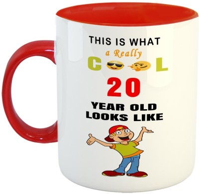 Furnish Fantasy This is what really cool 20 years looks like Coffee - Best Gift for Friend / Brother on Birthday- Color - Red Ceramic Coffee Mug(350 ml)