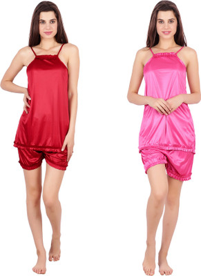 ABACADA'S GAJAB Women Nighty(Maroon, Pink)