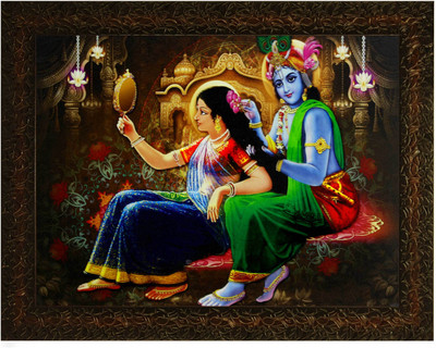 Indianara RADHA KRISHNA (2779) Digital Reprint 10.2 inch x 13 inch Painting(With Frame)