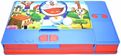 SKI Doraemon Cartoon Art Plastic Pencil Box(Set of 1, Blue)