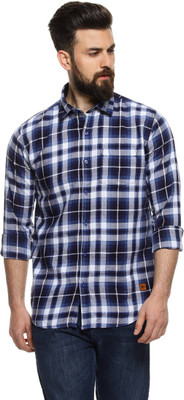 CAMPUS SUTRA Men Checkered Casual Blue Shirt
